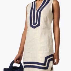 SAIL TO SABLE Navy and Beige Dress Size S NWT